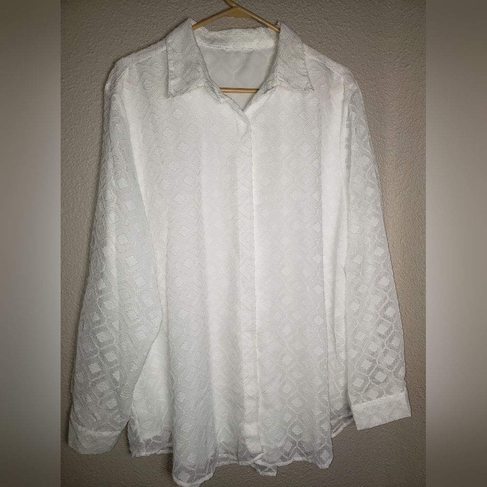 Womens 2X Long Sleve Blouse